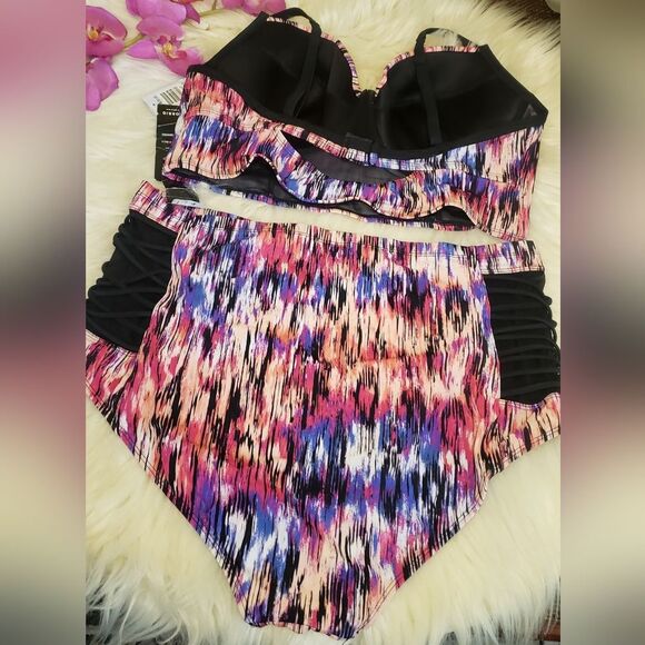 Torrid Bikini Swim Set 3X Mirage Lattice Mesh - Picture 7 of 14